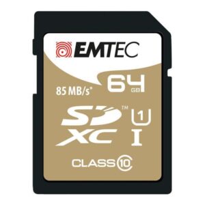 SDXC 64Go Emtec CL10 EliteGold UHS-I 85MB/s - Sous blister