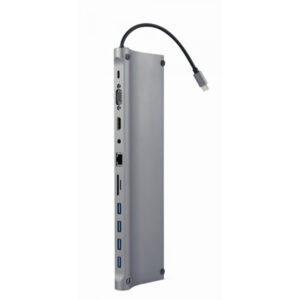 Gembird USB Type C 11in1 multi port adapter USB hub HDMI A-CM-COMBO11-01