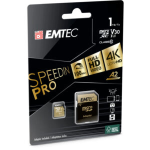 Emtec MicroSDXC 1To SpeedIN PRO CL10 100MB/s FullHD 4K UltraHD