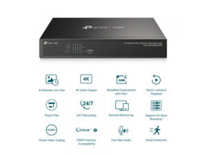 TP-Link VIGI 8 Channel PoE+ Network Video Recorder VIGI NVR1008H-8MP