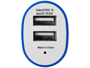 Chargeur voiture 2 Ports USB 2.1A 12V (Bleu)
