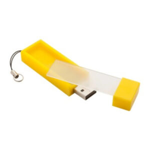 USB FlashDrive 4Go jaune avec compartiment pour notes 2 en 1