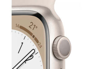 Apple Watch Series 8 GPS 45mm Starlight Aluminium Case Sport Band MNP23FD/A