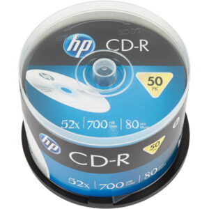 HP CD-R 80Min/700MB/52x Cakebox (50 Disc) - Silver Surface CRE00017