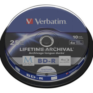 Verbatim M-DISC BD-R 25GB/1-4x Cakebox (10 Disc) - Archivmedium