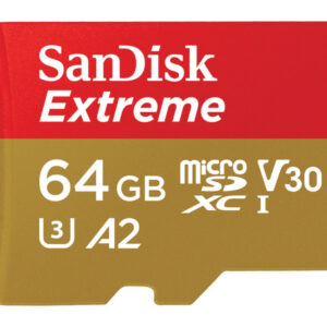 SanDisk Extreme MicroSDXC 64 GB Adapter CL10 UHS-I U3 SDSQXAH-064G-GN6AA