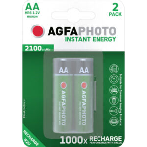 AGFAPHOTO Piles Rechargeables AA Mignon Accu Direct Energy 2100mAh (2-Pack)