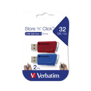 Verbatim Clés USB Store 'n' Click 2 x 32 Go Rouge / Bleu - USB Type-A